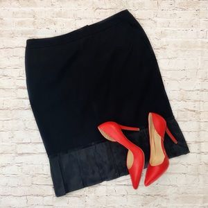 Simply Vera Straight Black Skirt with Pleated Hem
